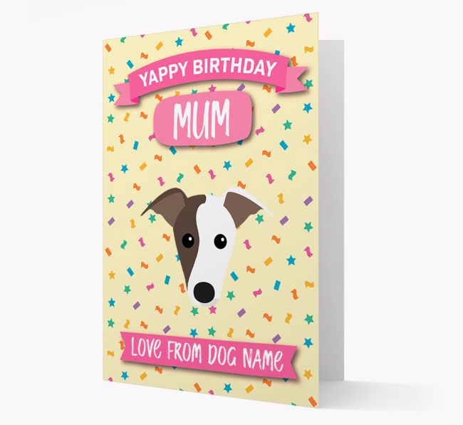 Personalised Card 'Yappy Birthday Mum' with {breedCommonName} Icon